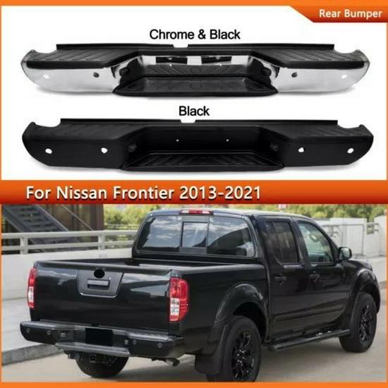 

2013-2021 Nissan Frontier Rear Bumper with Holes NI1103127 Black Powder Coated