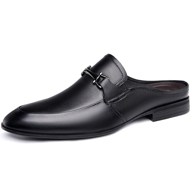 Nuovi Mules in Vera Pelle Scarpe da Uomo Mezze Scarpe da Uomo Pantofole di Marca di Lusso Mocassini da Uomo Scarpe Casual Calzature Maschili Traspiranti