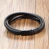 European and American stainless steel titanium steel leather rope bracelet, men's cool personalized versatile bracelet jewelry