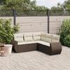 VidaXL Garden Lounge Set with Cushions 5 Pcs, Sofas with Backrest, Furniture Set, Patio Terrace Furniture, Brown 3221352
