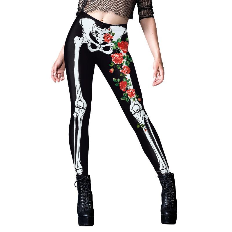 Women's Halloween Carnival Night Dark Pattern Printed Skinny Fitness Leggings Women's