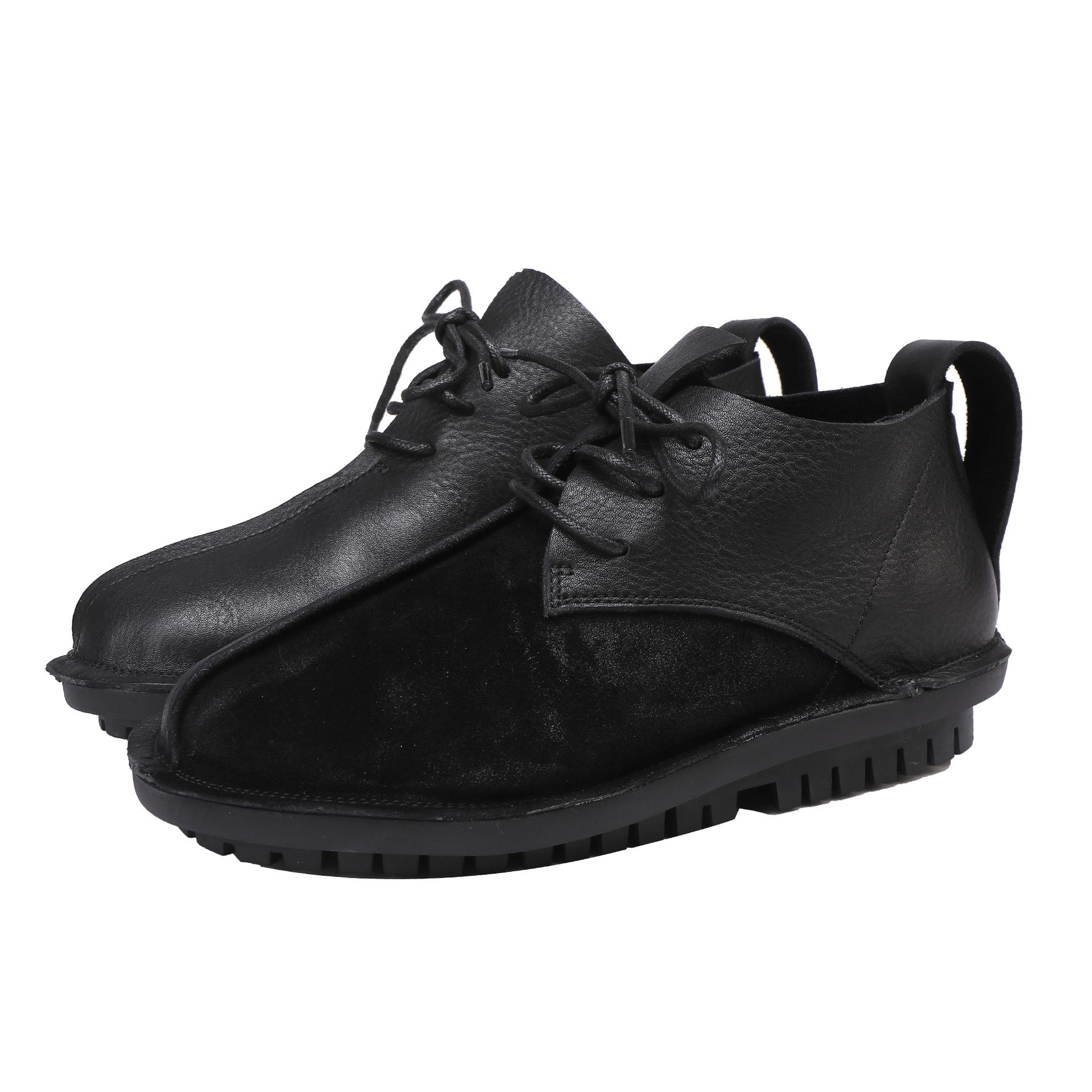 

Fashion GKTINOO Genuine Leather Comfortable Women s Shoes 2025 Autumn New Soft Soled Lightweight Ankle Boots Lace Up Flat Short Boots 40 чёрный