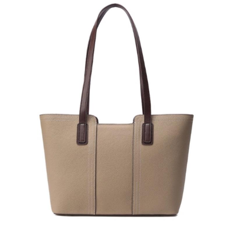 Genuine Leather Tote Bag for Women Large Capacity Commuter Shoulder Handbag Luxury Cowhide Office Purse with Zipper Closure
