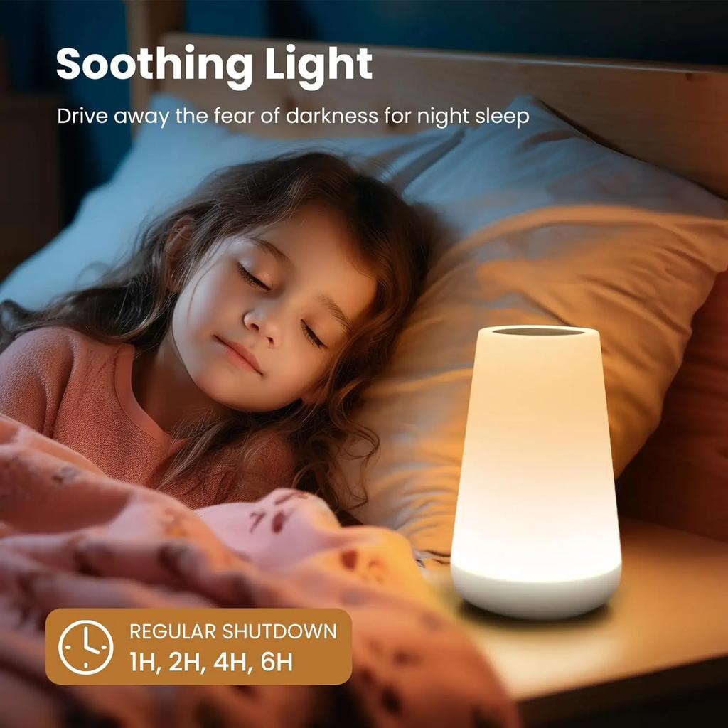 Xiaomi 13 RGB Colors LED Night Light for Children Baby Bedroom Decoration Dimmable Touch Lamp Portable Rechargeable Bedside Table Lamp