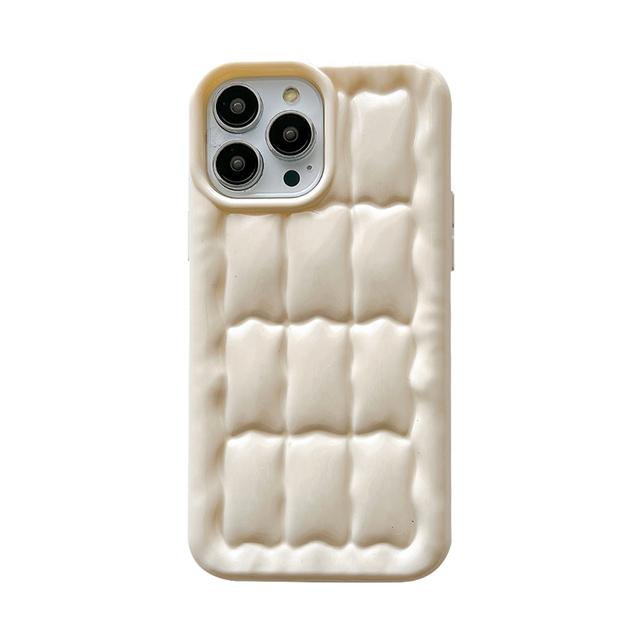 3d Plating Silver Bread Air Cushion Phone Case For Iphone 14 13 12 11 Pro Max Solid Color Shockproof Soft Silicone Cover