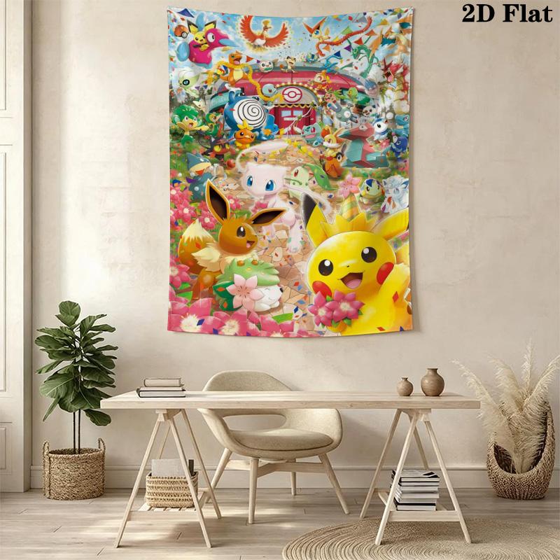 Eevee Its Evolutions Tapestry Fashion Print Background Cloth Background Cloth Wall Covering Decoration Soft