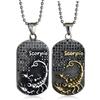 Hip Hop Mode Anhänger Punk Zwölf Sternzeichen Titanstahl Anhänger Halskette Trendy Retro Persönlichkeit Anhänger