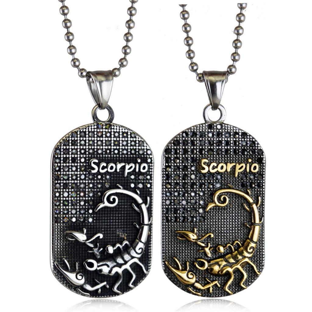 Hip Hop Mode Anhänger Punk Zwölf Sternzeichen Titanstahl Anhänger Halskette Trendy Retro Persönlichkeit Anhänger