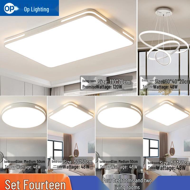 Ultra-Thin Minimalist LED Ceiling Light for Living Room, Dining Room, Bedroom - Modern Whole House Lighting Package