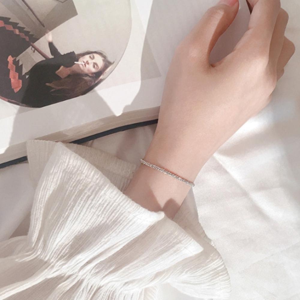 S925 Sparkling Screw Chain Bracelet – Flexible Movement, From Korea