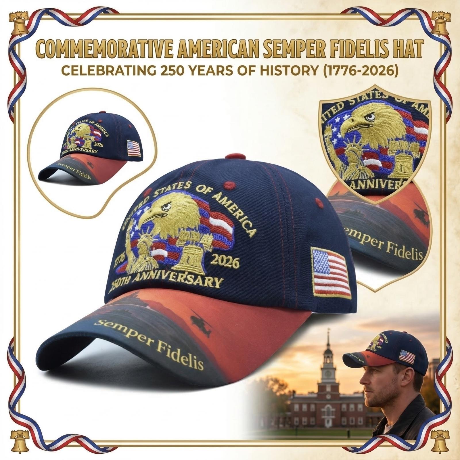 

Printed Baseball Cap, Commemorating The 250th Anniversary Of The United States . One Size