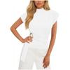 Summer New Style Fashionable Simple Half Turtleneck Short-sleeved T-shirt with Waist Design for Women's Tops