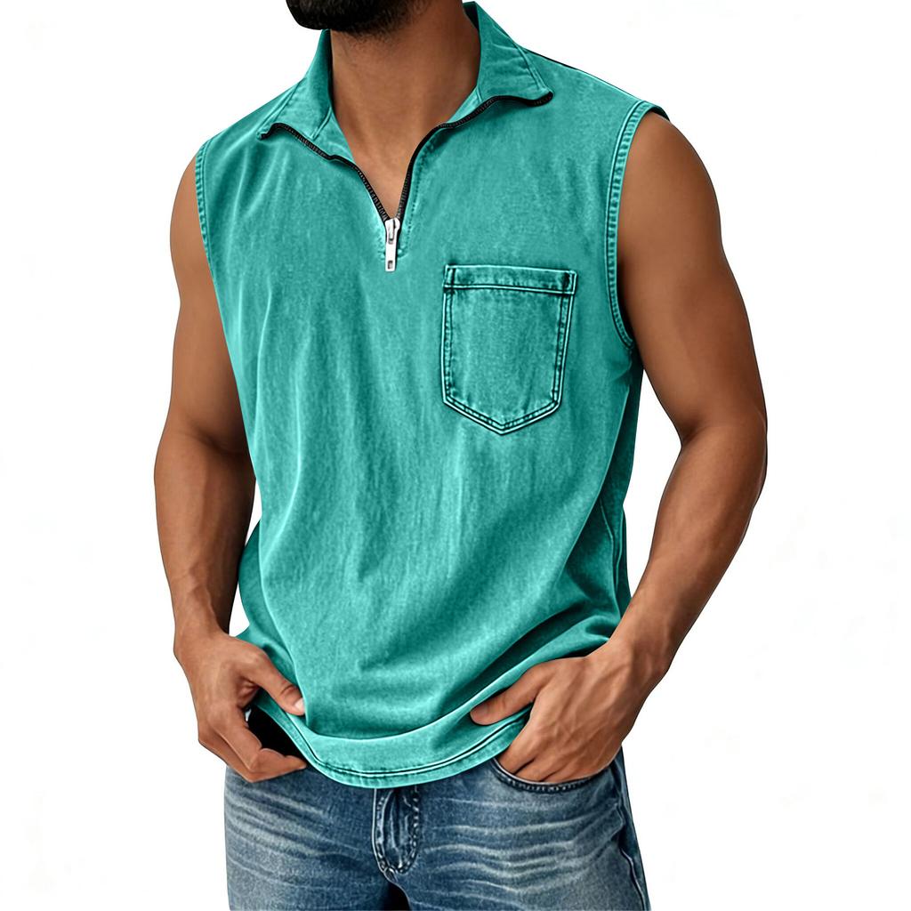 Heren Retro Vest met Halve Rits Heren Casual en Comfortabel Vest
