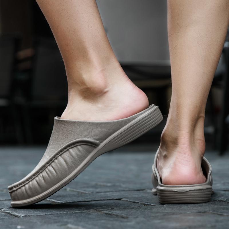 Slippers for Men Fashion Breathable Flat Shoes Casual Sandals Loafers for Men Slip-On Shoes