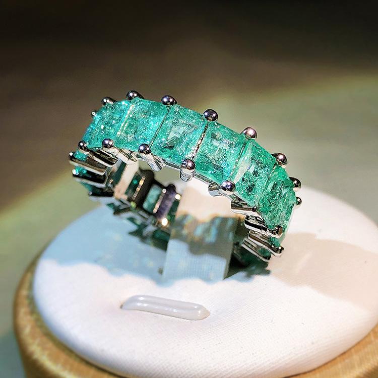 Paraíba Square Princess Engagement Ring