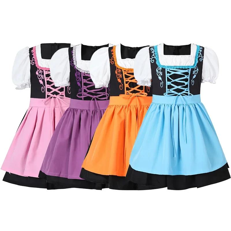 Kind Traditionelles Bayerisches Dirndl Kleid Deutsches Oktoberfest Mädchen Kostüm Kinder Bierfest Dirndl Cosplay