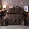 Feelyou Raffung Bettbezug Set King Size Lila Pinch Pleat Bettbezug Tuft-Design Bettwäsche Set Reißverschluss Weiches Polyester Bettdeckenbezug mit
