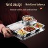 304 Stainless Steel Rectangular Divided Lunch Tray