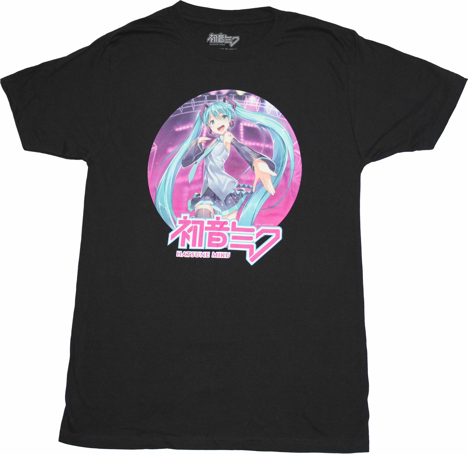 Hatsune Miku New Adult T-Shirt - Pinkish Stage Circle Image XL
