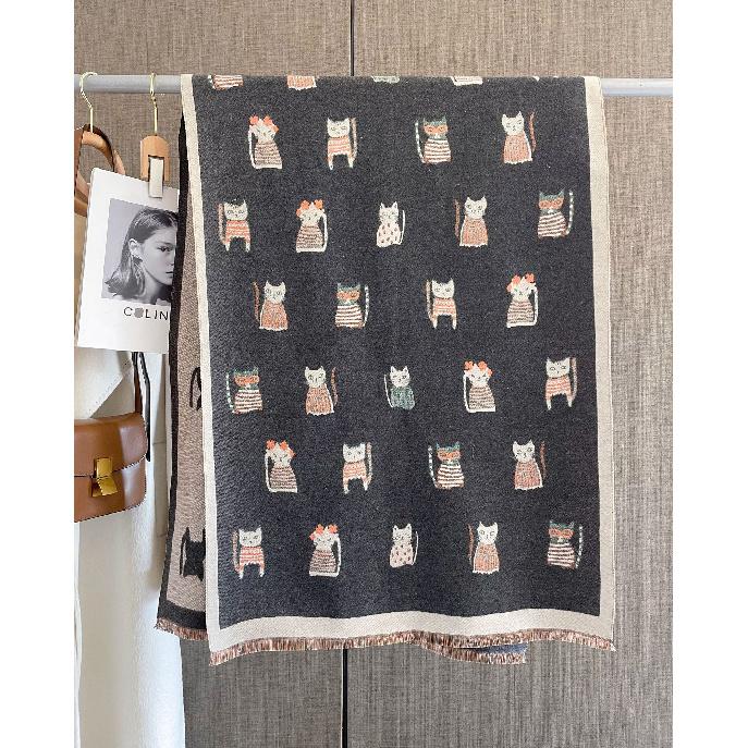 

Осень и зима новый двухсторонний утолщенный теплый искусственный кашемировый шарф шаль для сохранения тепла плащ внешний наряд 65*185cm