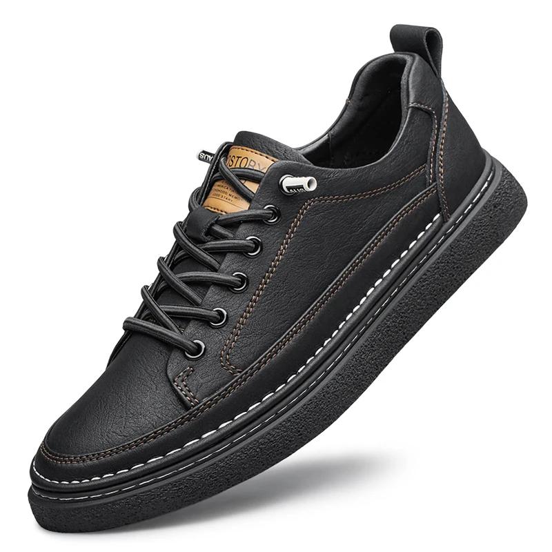 New Genuine Leather Mens Shoes Business Shoes Breathable Casual Shoes Comfortable Walking Sneakers Shoes Male Oxford Shoe