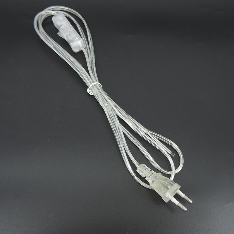 

1.8м Прозорий шнур живлення змінного струму Америка Європейський 303 Онлайн вимикач США ЄС Подовжувальний кабель Проводка Настільний для світлодіодної стрічки освітлення EU Type