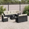 VidaXL Garden Lounge Set with Cushions 9 Pcs, Patio Sofas, Patio Furniture Set, Outdoor Furniture, Black 3252783