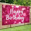 2D Pink Birthday Banner, Glitter Bokeh Party & Live Background