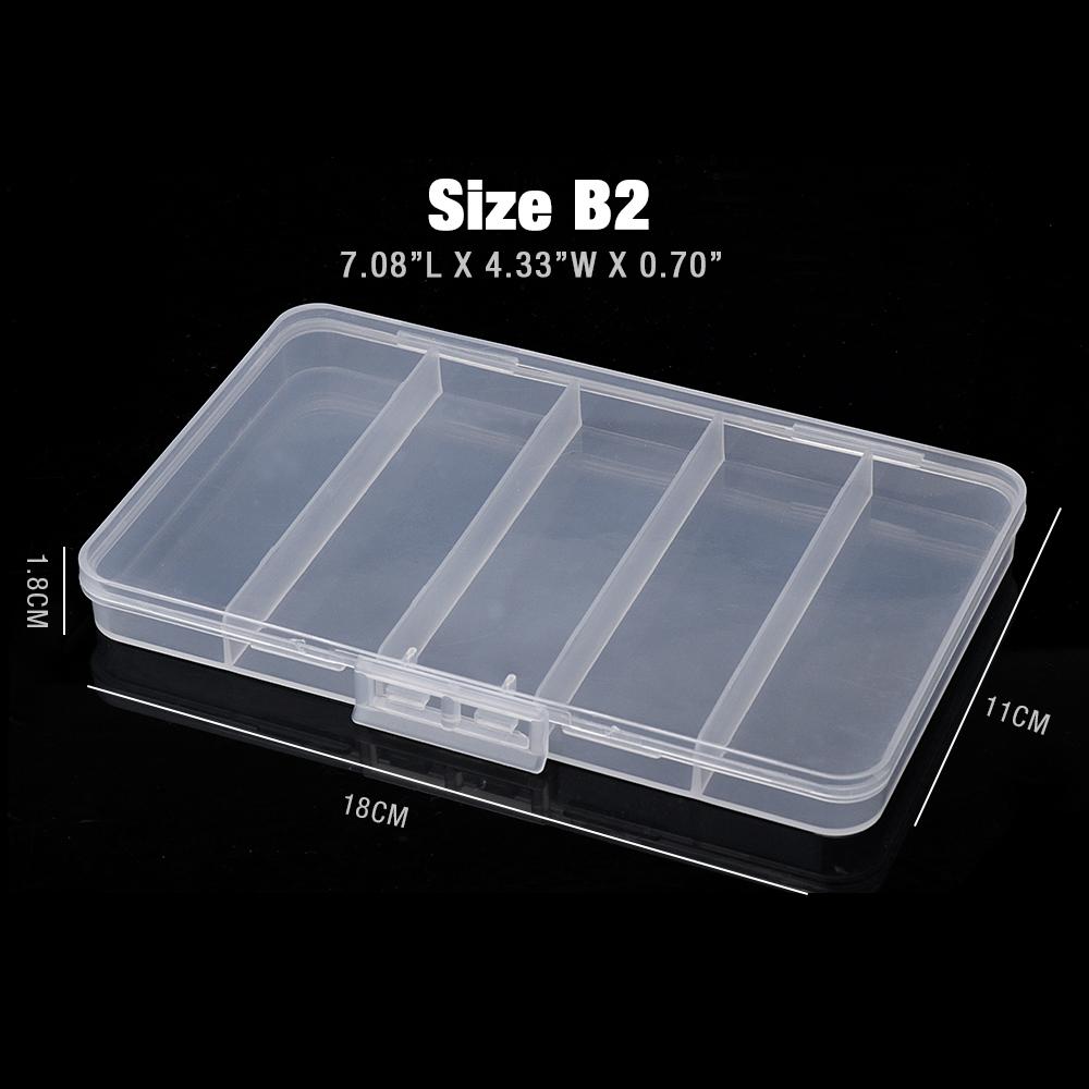 Super Sturdy 5-Compartments Fishing Tackle Storage Box 4 Sizes Portable Organizer Boxes For Fishing Hooks/Baits/Goods
