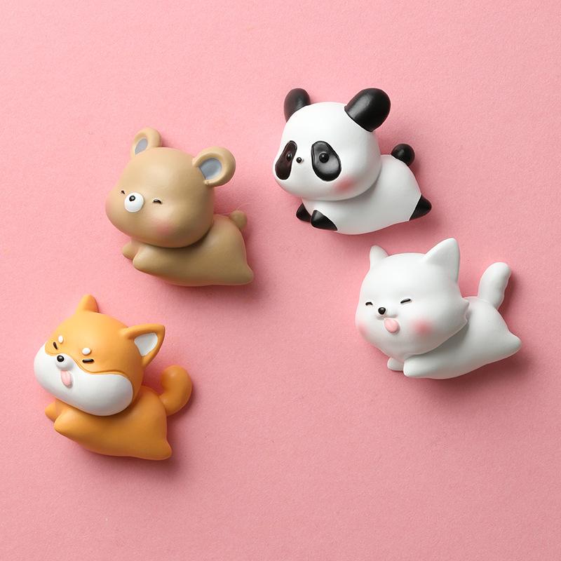 Kleintier Kühlschrankmagnet Kätzchen Welpe Cartoon Panda Magnetische Saugkraft Kühlschrank Dekorativ Harz Magnetischer Aufnäher