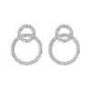 Personalized Oval Earrings With Full Diamonds, Double Hoop Earrings