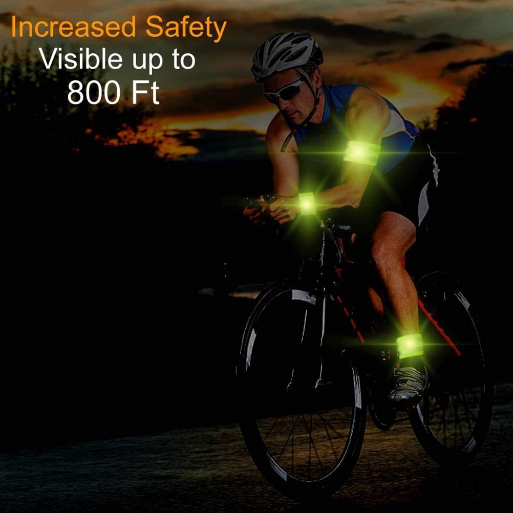 4 Pcs Reflective Bands for Wrist Arm Ankle Leg Reflective Gear for Night Walking Cycling Running