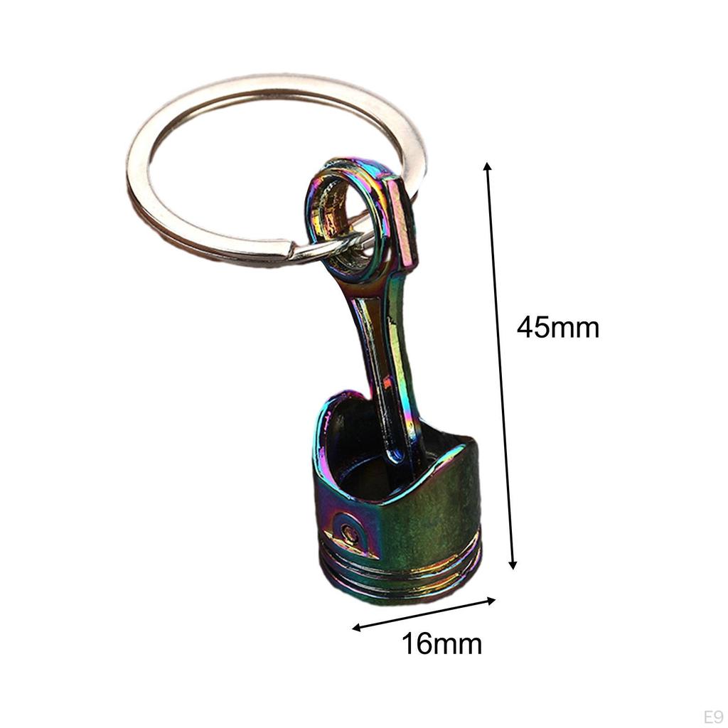 Car Engine Piston Style Keychain Keyring Zinc Alloy Auto Parts for Handbag Wallet
