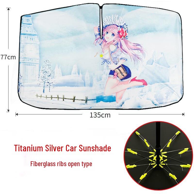 Nanqiao Retractable Car Windshield Sunshade Umbrella (2-Pack)