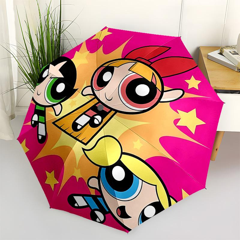

Powerpuff Girls, Animation Automatic Opening and Closing, 8 rib Structure Portable Umbrella, Suitable for Men and Women in All Seasons Perf