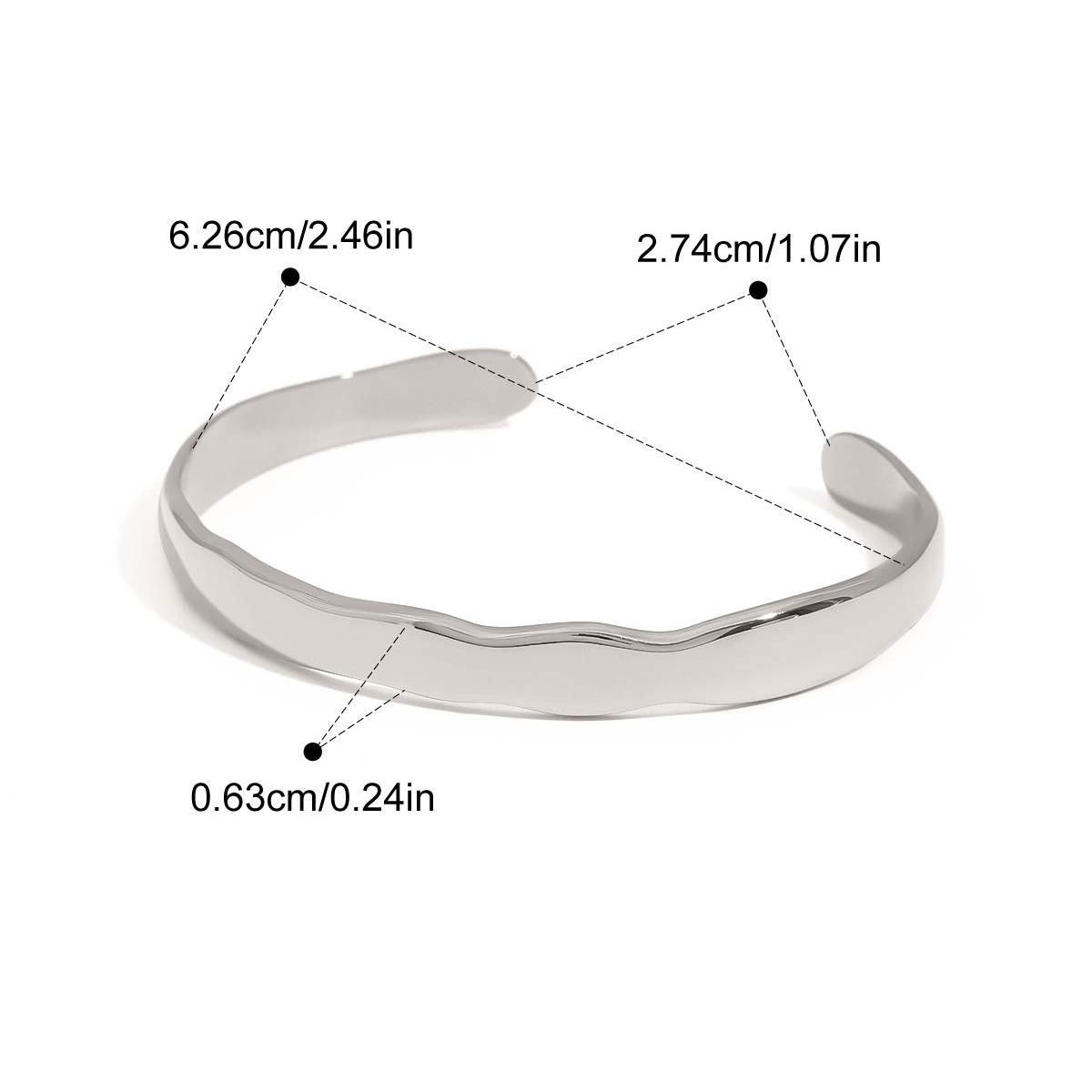 Yori 60mm Stainless Steel High Quality Double Ring Bracelet Bangle Rust Proof Fashion Wrist Jewelry Bijoux Accessories