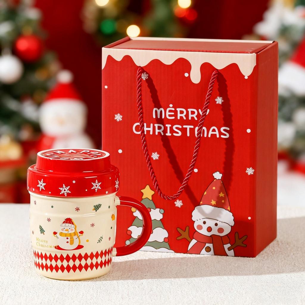 New Christmas Dust Mark Cup Gift Box Set Small Gifts Couple Water Cup Household High Value Gifts