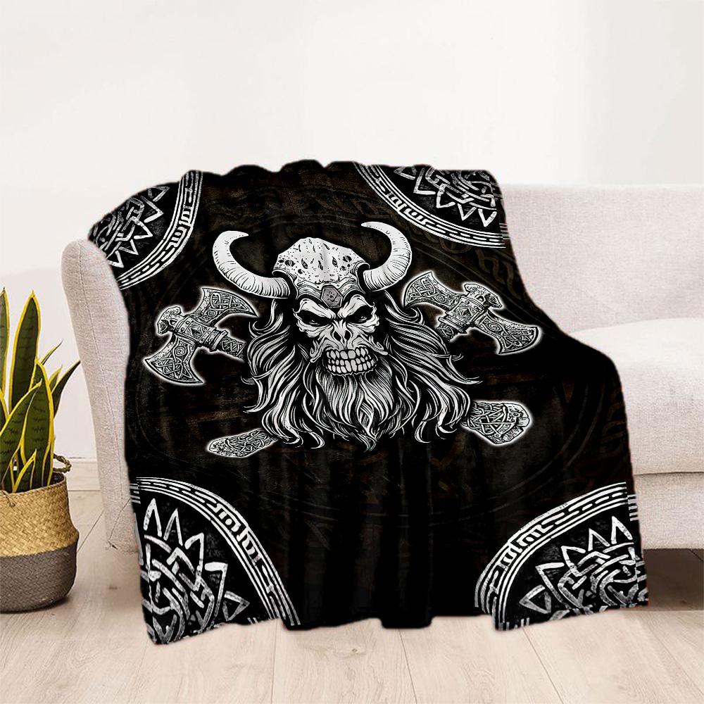 Viking Compass And Wolves Blankets Are Suitable for Living Rooms,making Them an Ideal Choice for Outdoor Travel and Gifts.