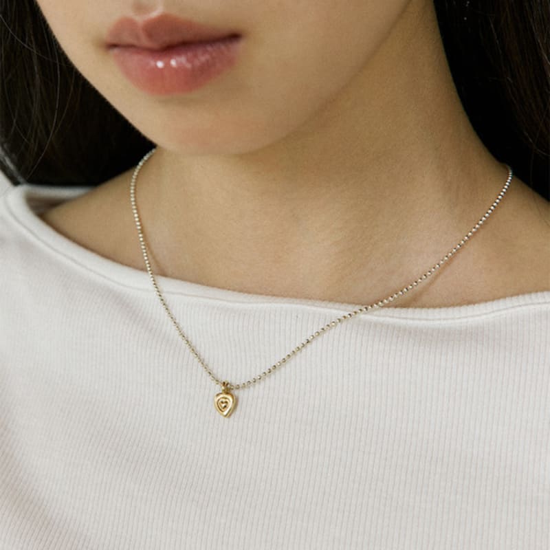 Lucirzu Gold Heart Pendant + 925 Silver Necklace
