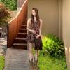 Cintura da Vita in Pelle Bohemienne da Donna con Decorazione a Fiore di Rosa Perfetta per Outfit Estivi