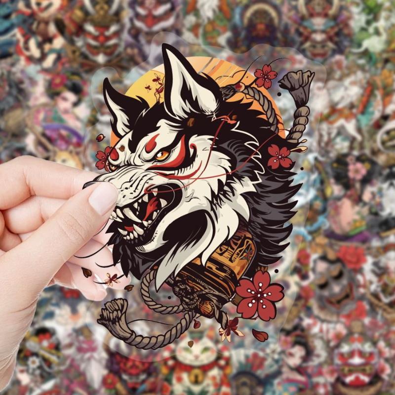 50Pcs Transparent Japanese Tattoo Art Stickers Creative Girls Tattoo Retro Sticker For Scrapbooking Luggage Phone Guitar Diy Toy