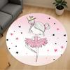 1pc Ballerina Stars Round Chair Mat Area Rug - Non-Slip, Floor Mat for Office, Bedroom, and Indoor Decor C1125060