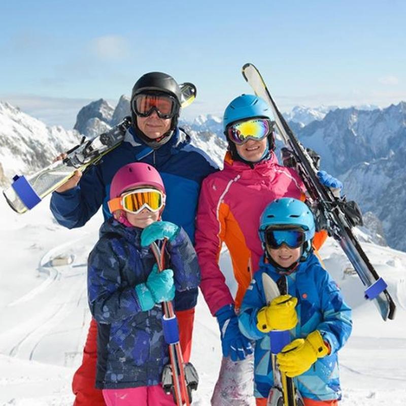 2Pcs Winter Ski Strap Fasteners Tape Protector Pad Adjustable Ski Wraps Ties Ski Band for Families Winter Holiday