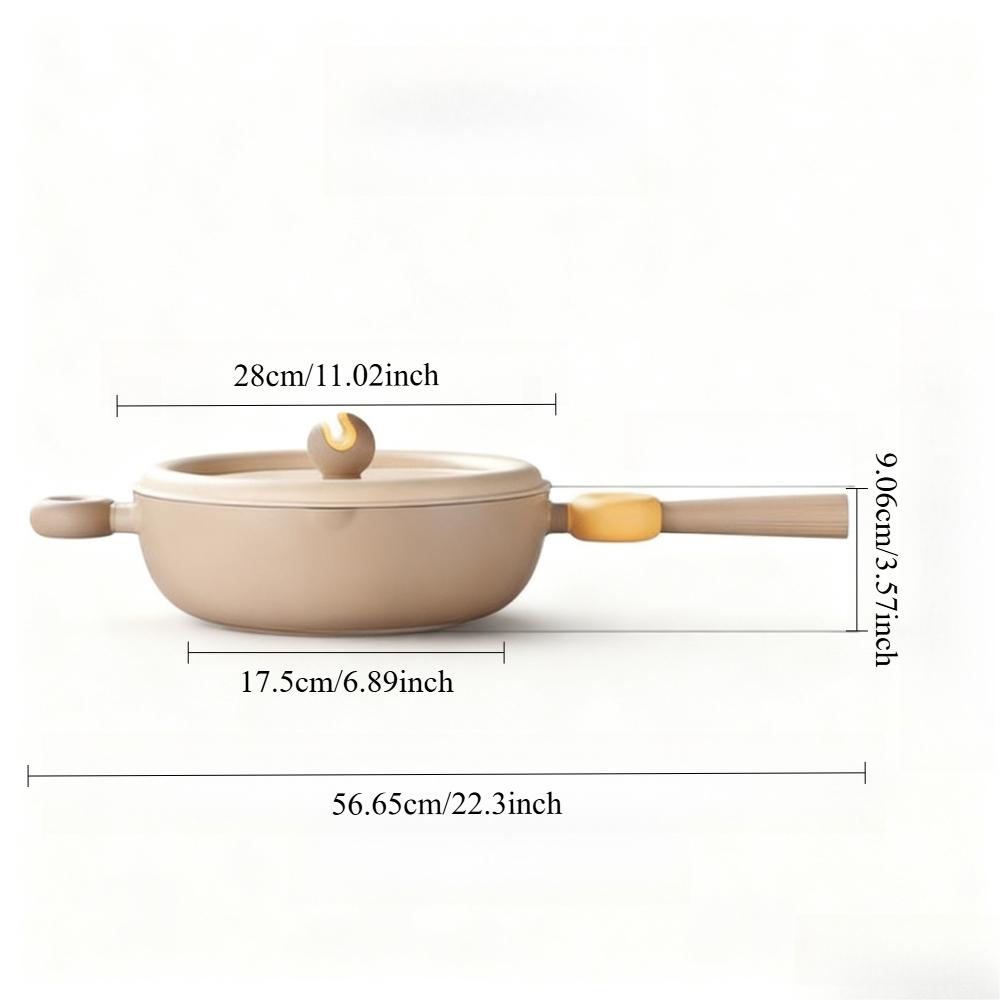 Wok with Lid Maifan Stone Nonstick Pan Multifunctional Integrated Wok for Household for Open Flame and Induction Cookers 28cm