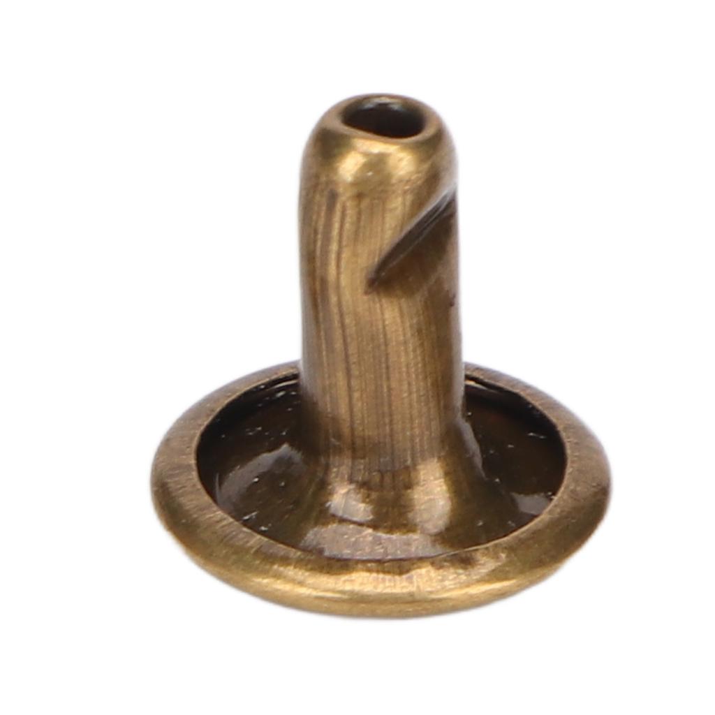 500 Sets Leather Rivets 8x8mm Electroplating Process High Hardness Iron   Double Sided Rivets for Hat Clothing