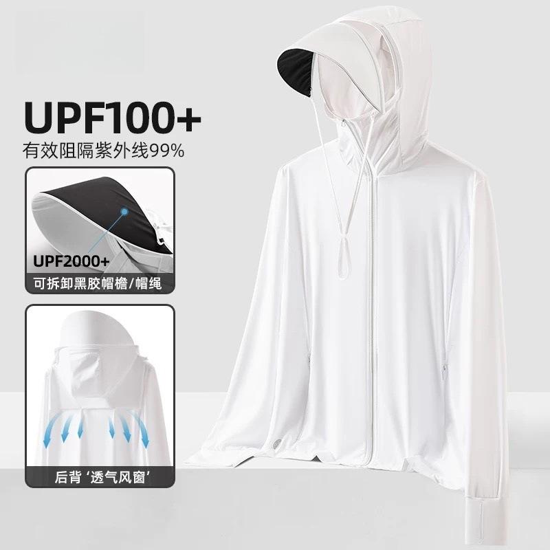 UPF100 + Couple Ice Silk Sunscreen Clothing Women's Summer Skin Clothing Men's Breathable Sunscreen Clothing Ice-sensitive UV Protection Outdoor