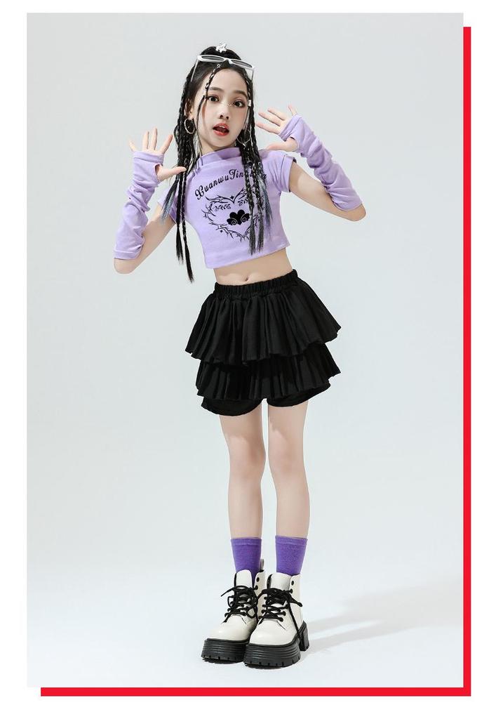 Girls' Jazz Street Dance Outfit: Cool Hip Hop Performance & Cheerleader Uniform