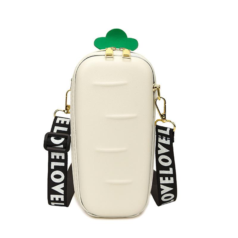 

Cute Young Girls Handbag Small Pu Leather Bag Fun Creative Carrot Shape Shoulder Crossbody Bag Designer Handbag And Purse белый