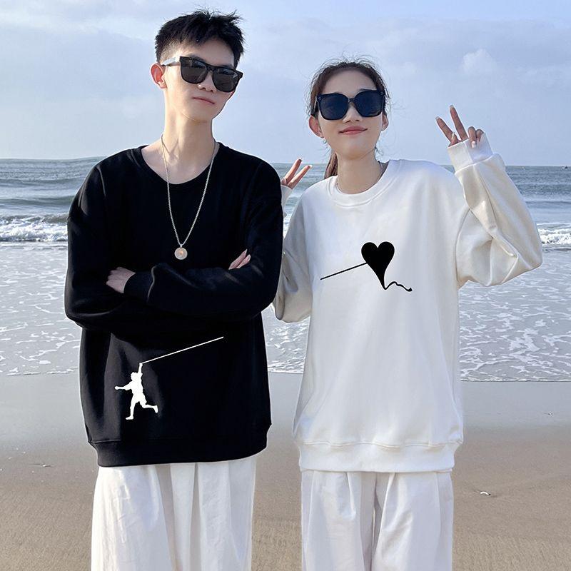 

Different Couple Clothes Spring and Autumn 2024 New Arrival Internet Celebrity Niche Design High Quality Early Autumn Hoodless Sweater [Thin] male black + female White Male L + Female M