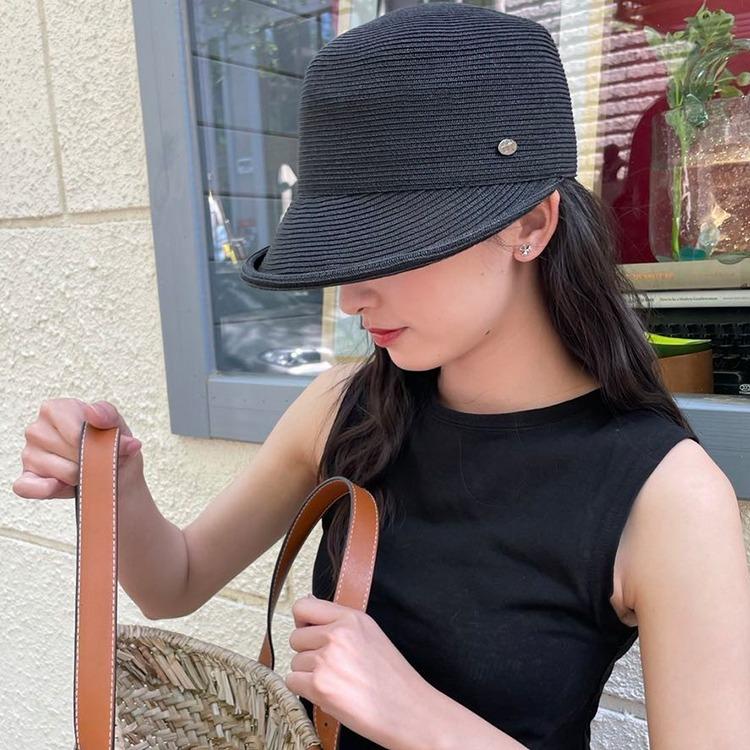 

Straw hat women s summer straw weaving sunshade sunscreen hat black sun hat UV protection equestrian hat adult (56-58cm) чорний